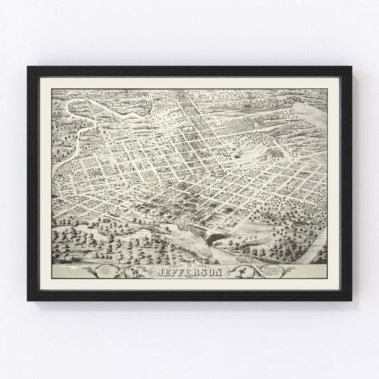 Vintage Map of Jefferson, Oklahoma 1872