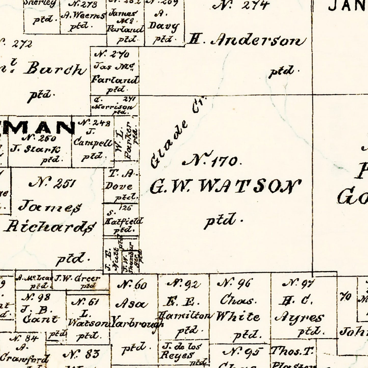 Vintage Map of Wood County, Texas 1877