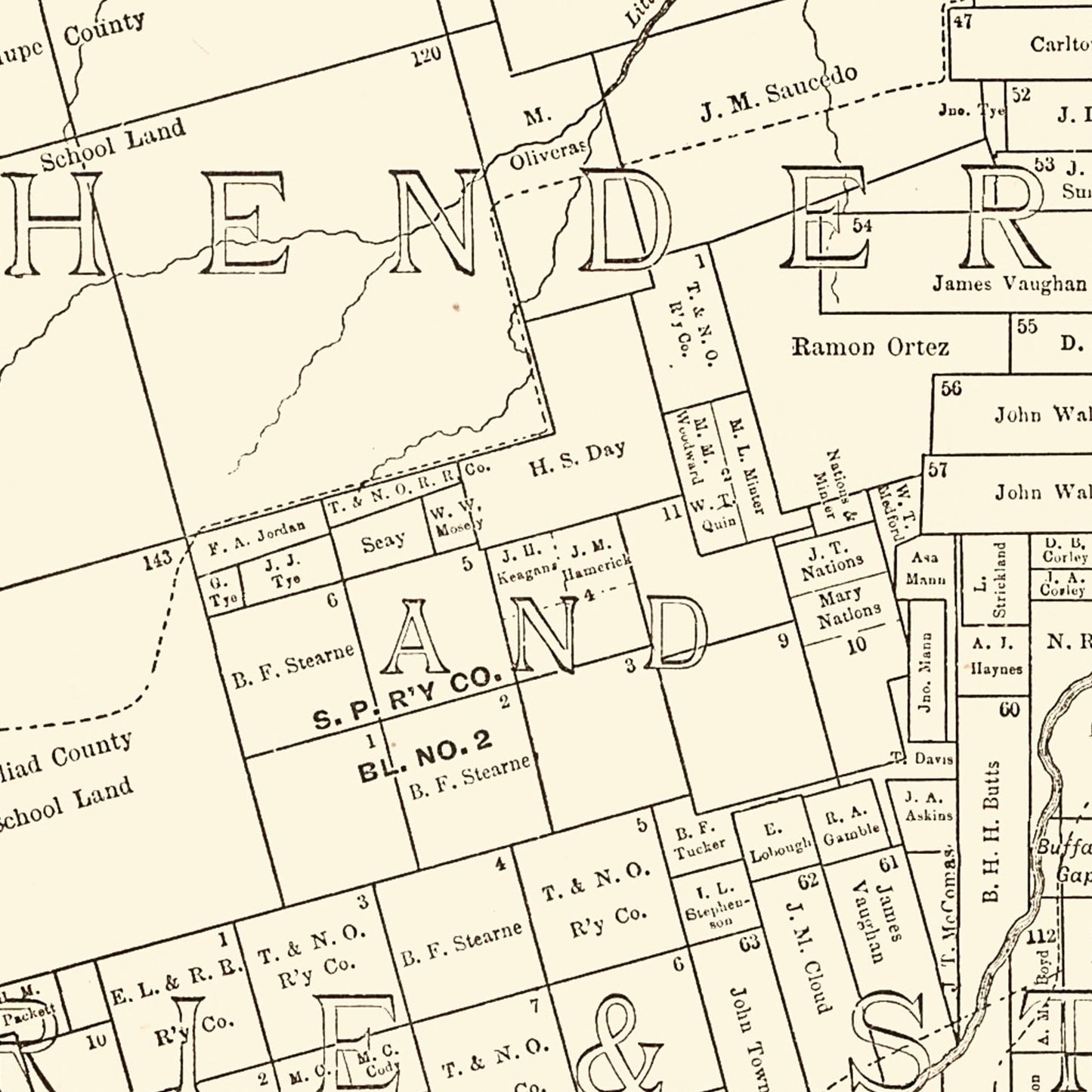 Vintage Map of Taylor County, Texas 1889