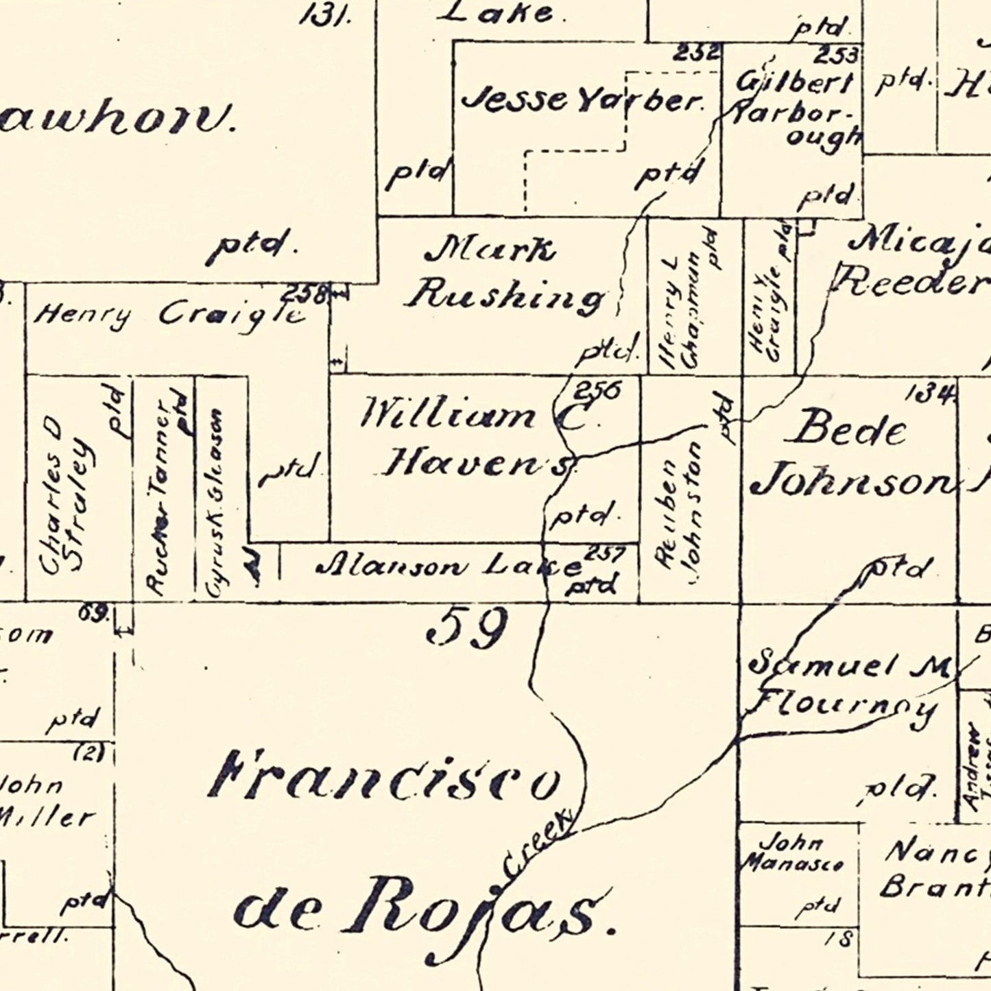 Vintage Map of Rains County, Texas 1888