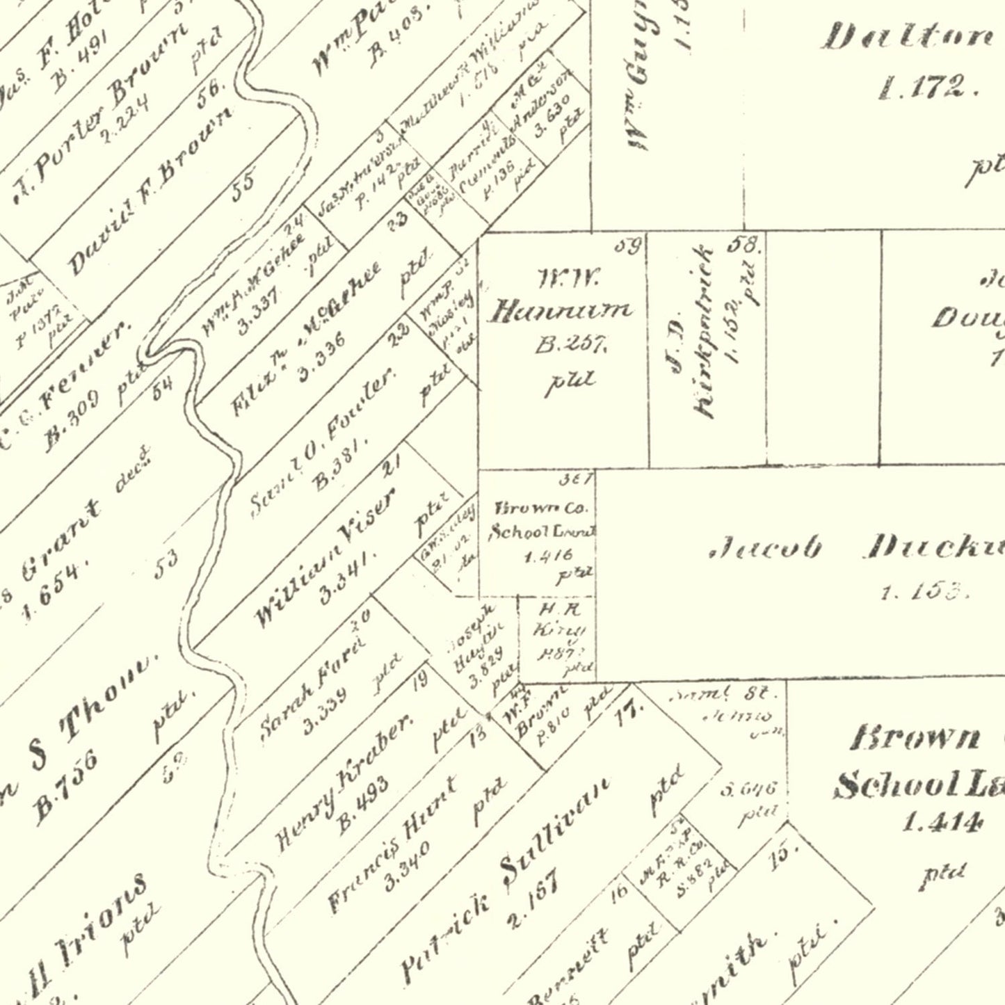 Vintage Map of Brown County, Texas 1888