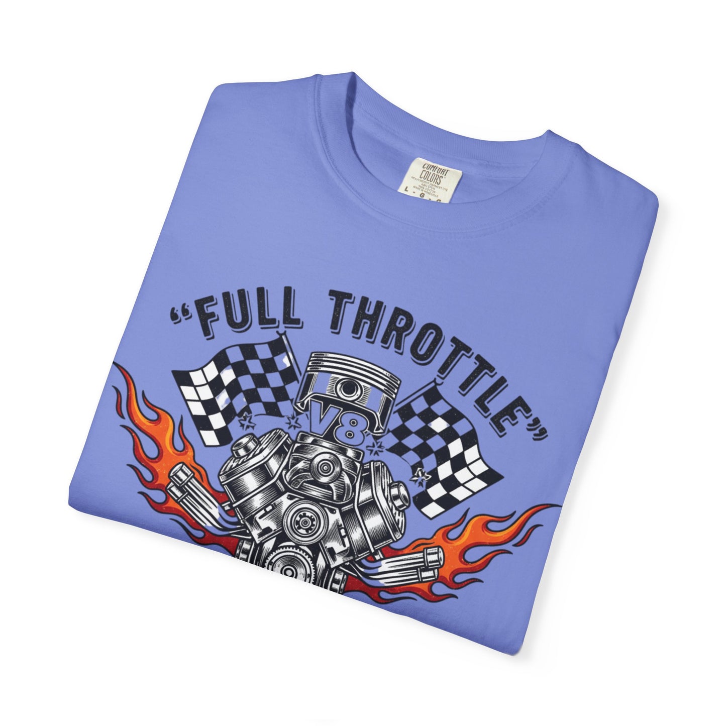Full Throttle V8 Engine T-shirt | Racing Flags, Flames