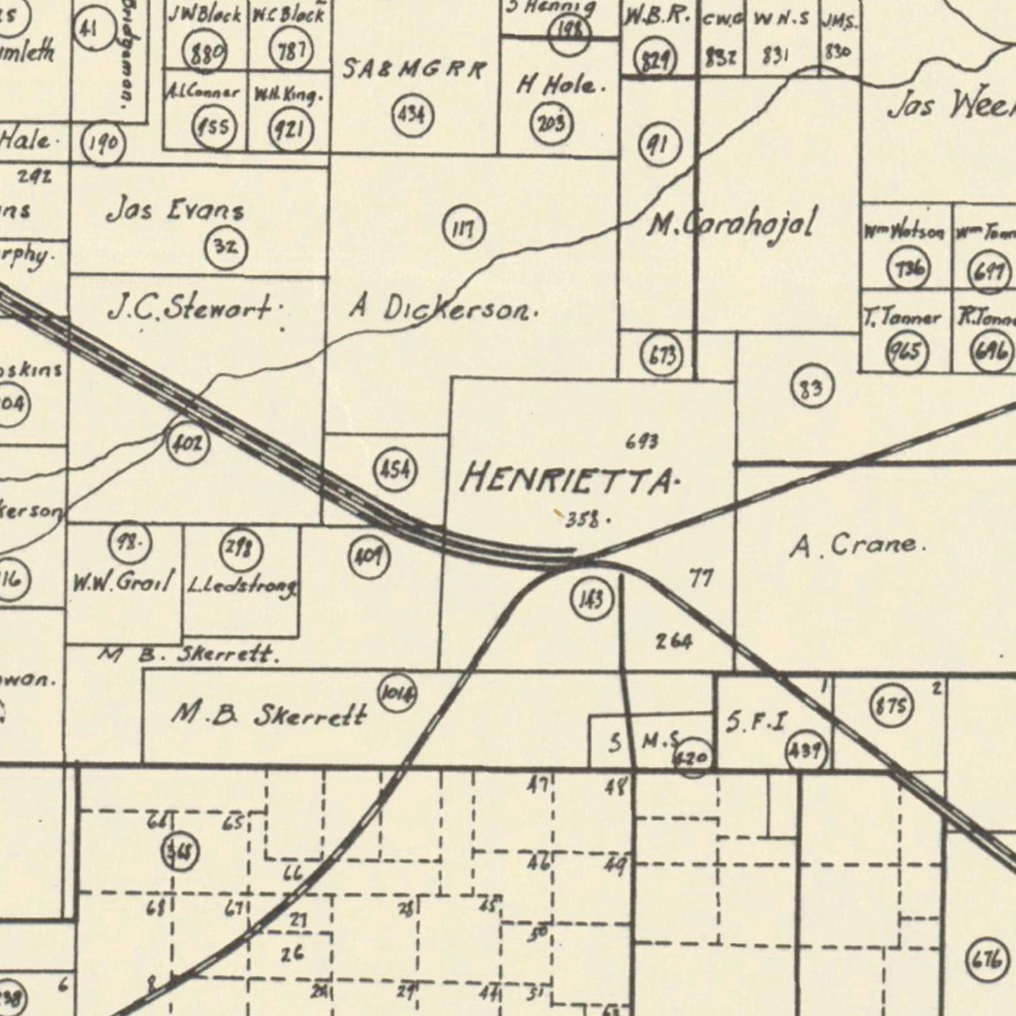 Vintage Map of Clay County, Texas 1882