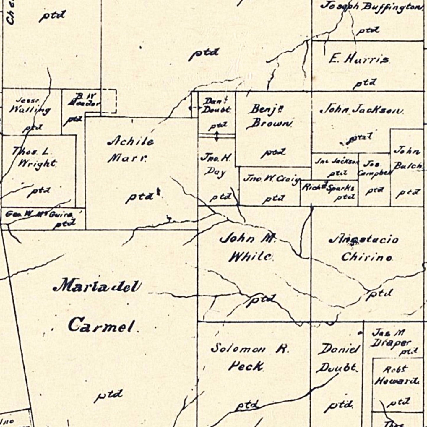 Vintage Map of Rusk County, Texas 1895