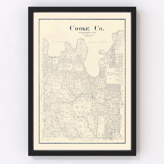 Vintage Map of Cooke County, Texas 1899