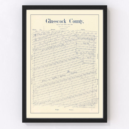 Vintage Map of Glasscock County, Texas 1899
