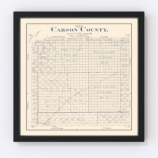 Vintage Map of Carson County, Texas 1898