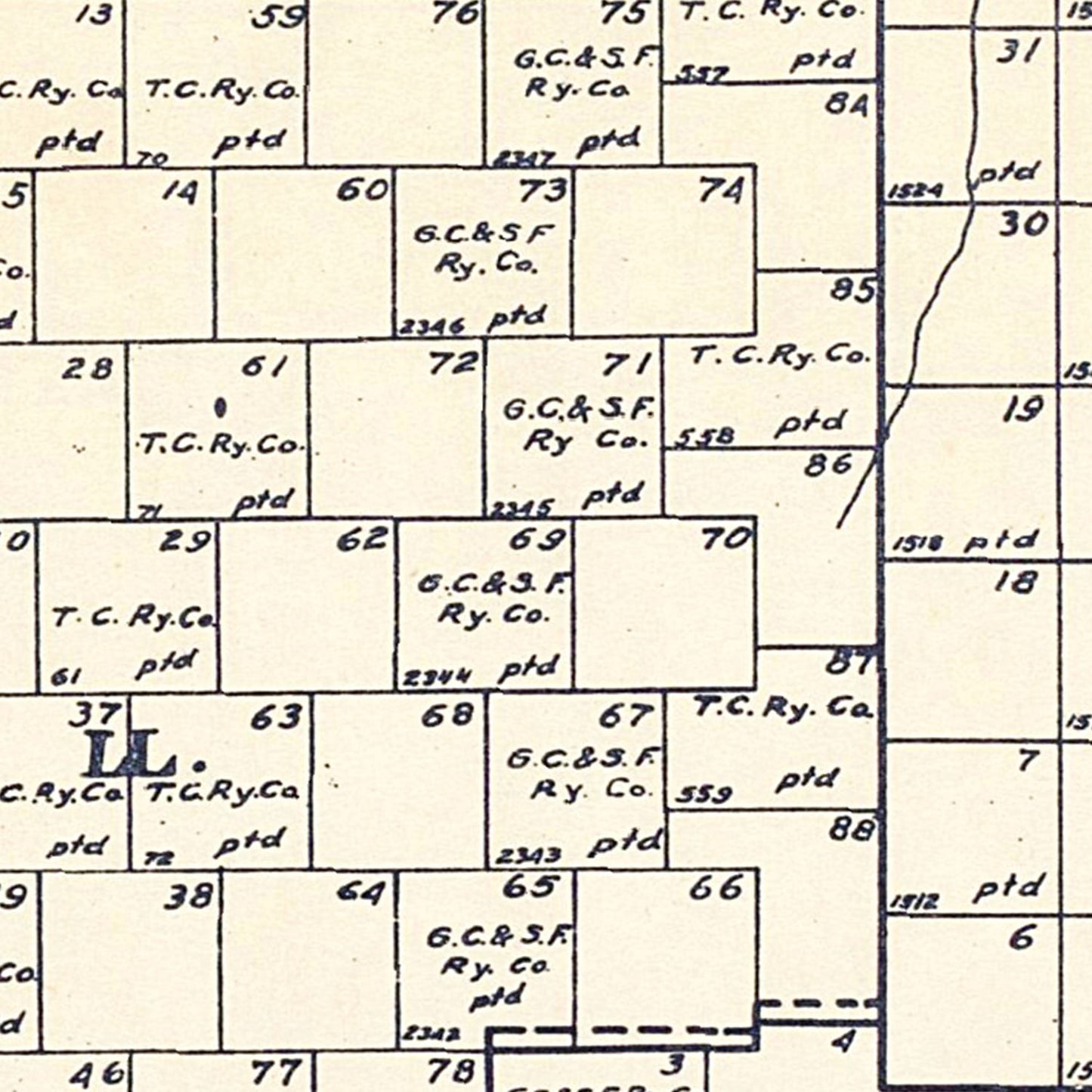 Vintage Map of Schleicher County, Texas 1898