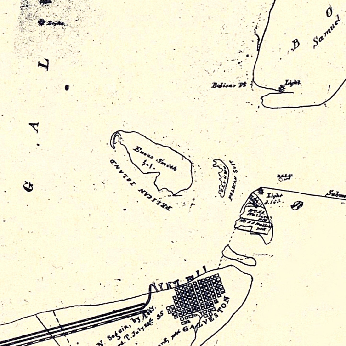 Vintage Map of Galveston County, Texas 1899