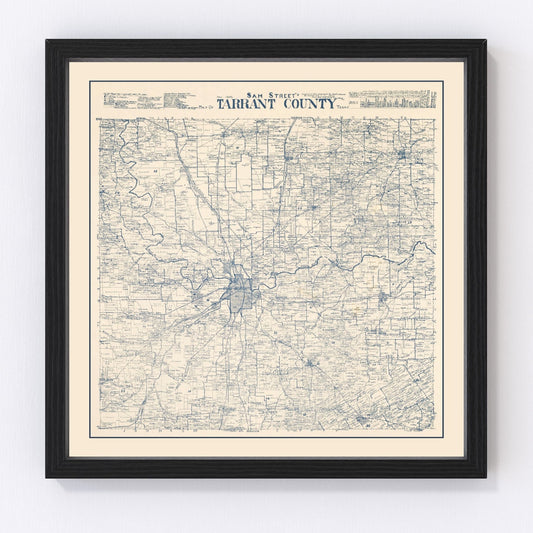 Vintage Map of Tarrant County, Texas 1895