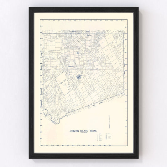 Vintage Map of Johnson County, Texas 1899