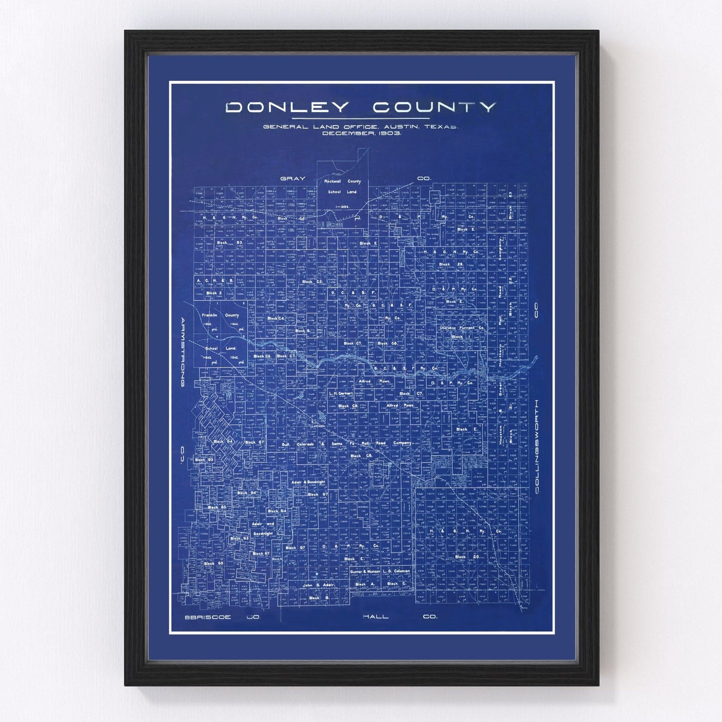 Vintage Map of Donley County, Texas 1904