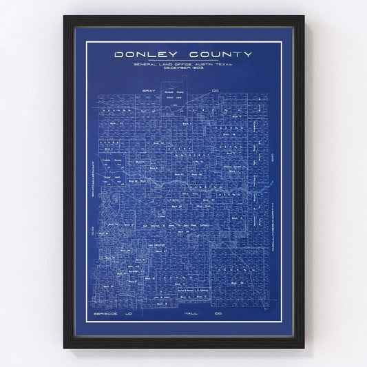Vintage Map of Donley County, Texas 1904