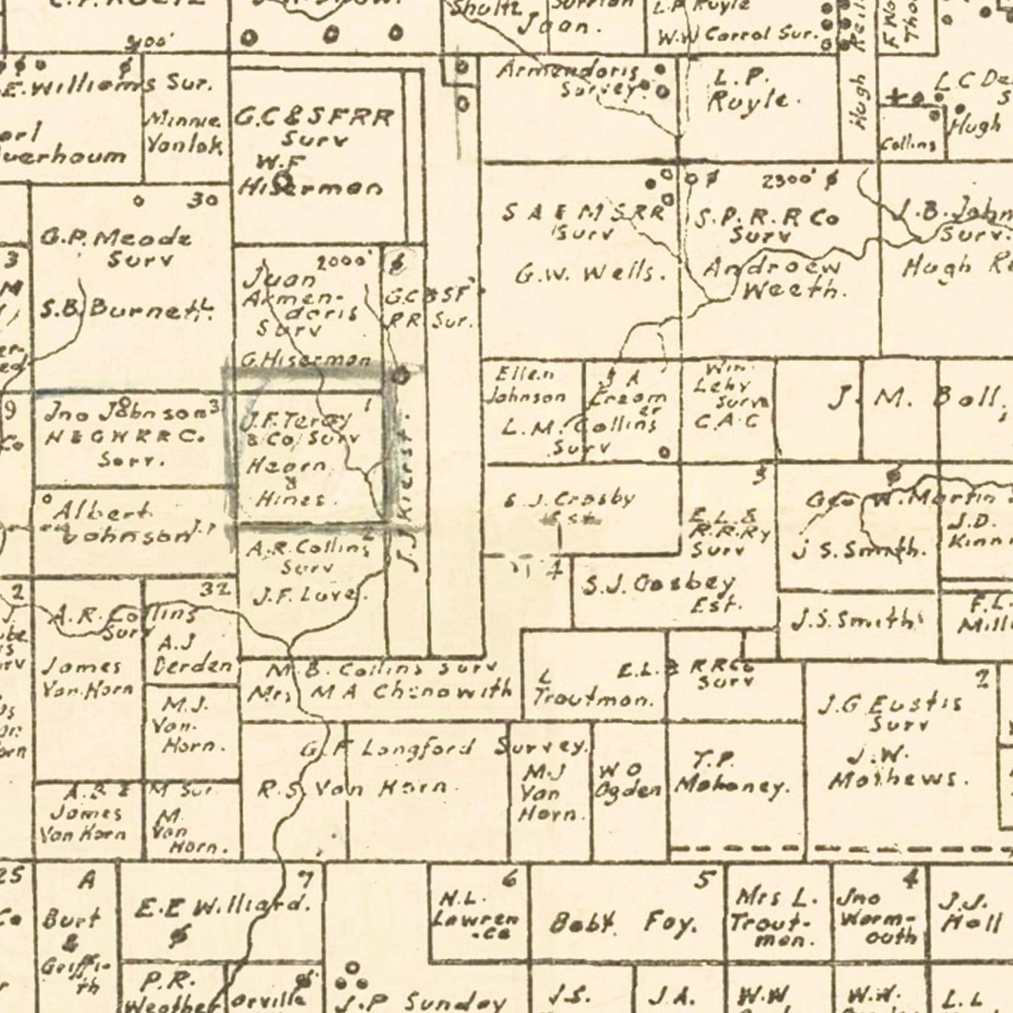 Vintage Map of Wichita County, Texas 1918
