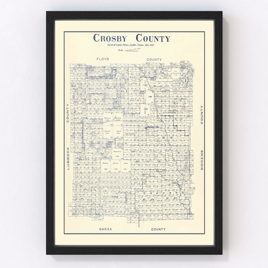 Vintage Map of Crosby County, Texas 1927