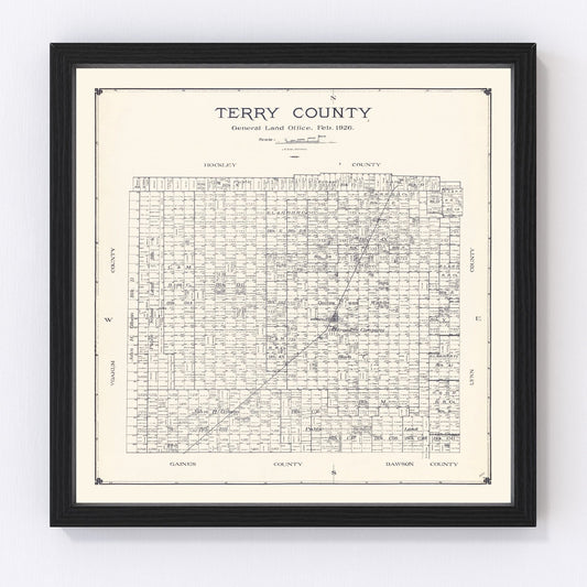 Vintage Map of Terry County, Texas 1926