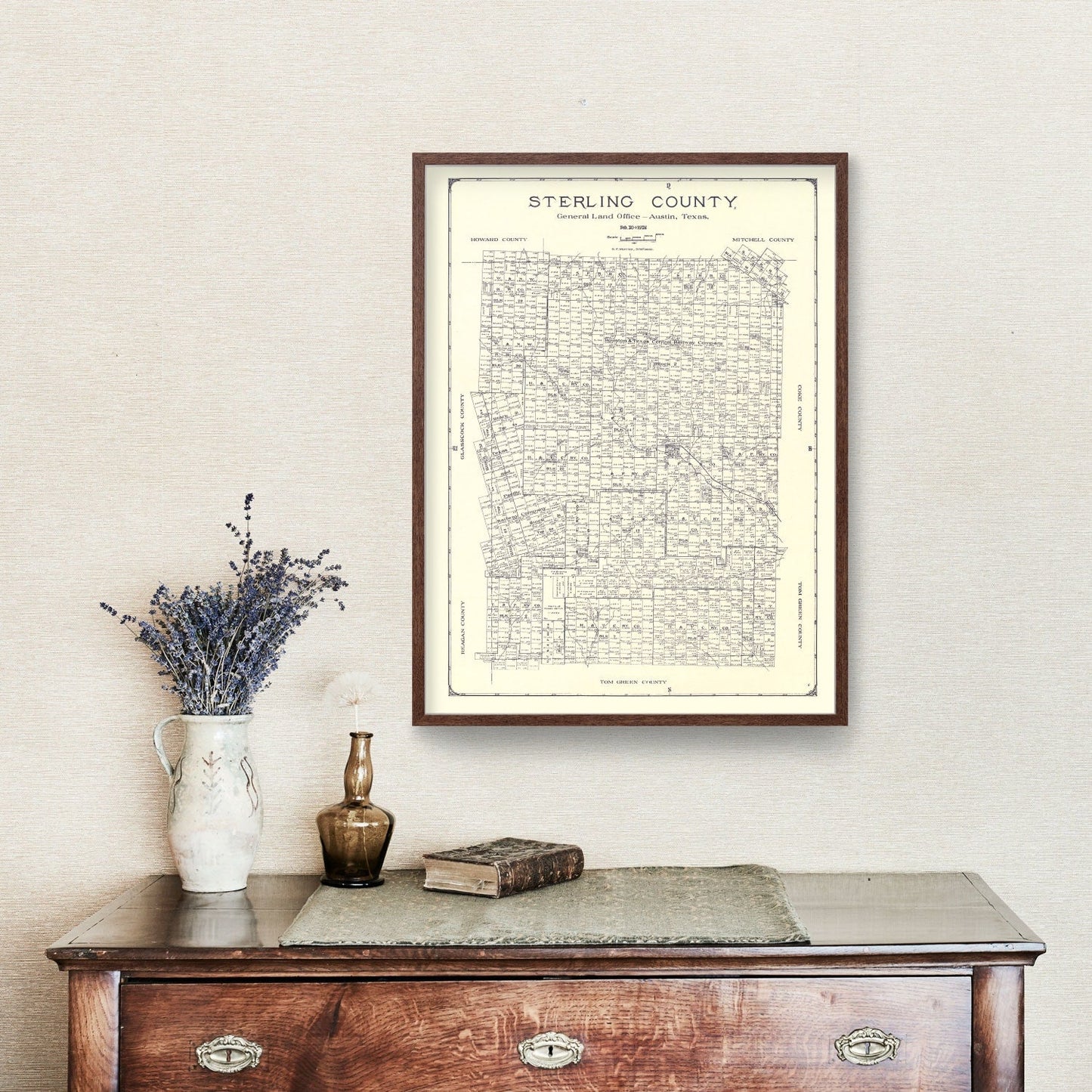 Vintage Map of Sterling County, Texas 1926