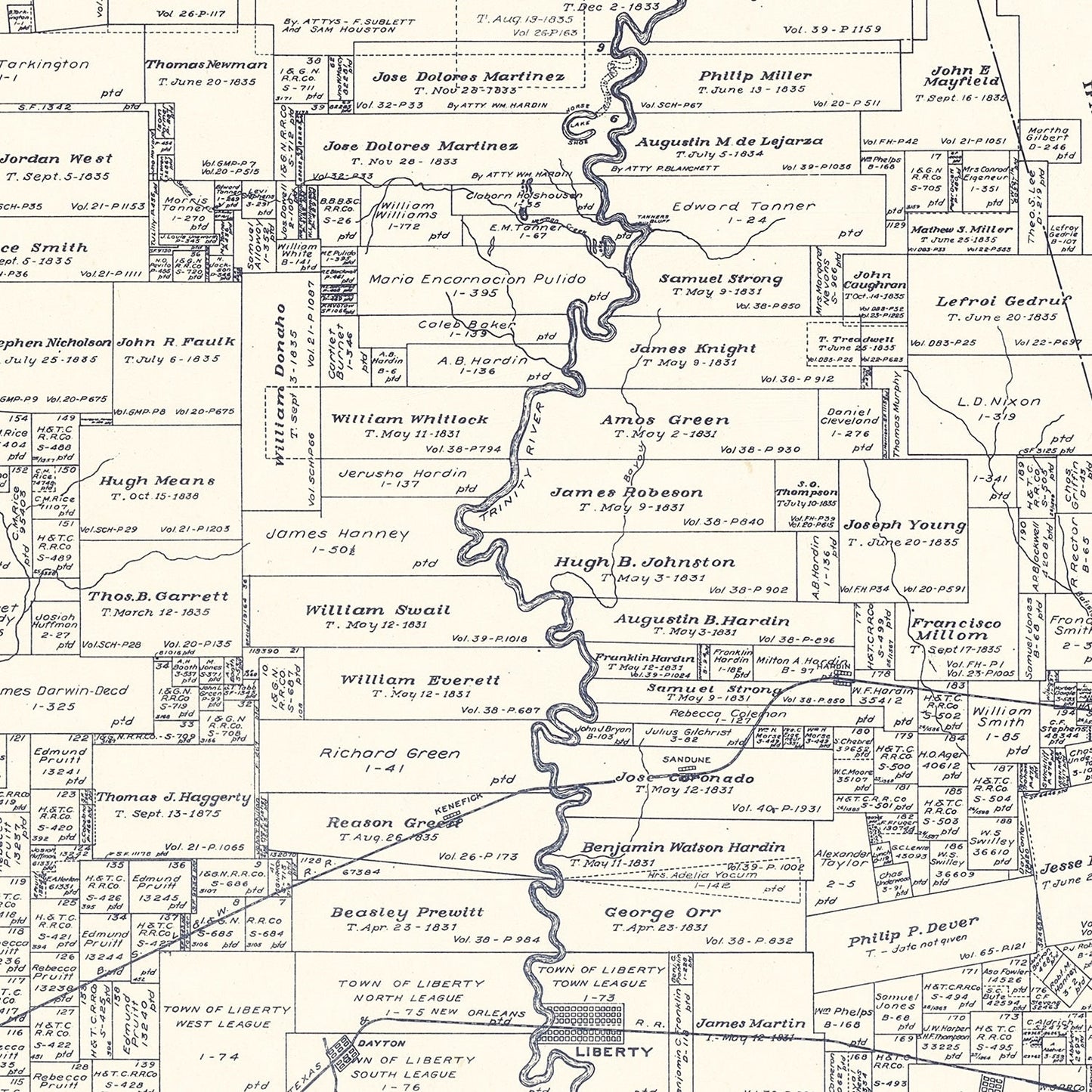 Vintage Map of Liberty County, Texas 1926