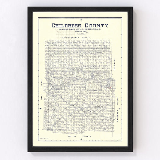 Vintage Map of Childress County, Texas 1921