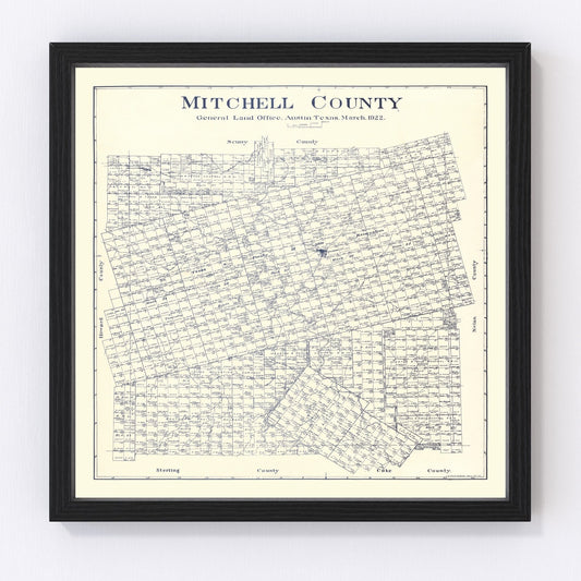Vintage Map of Mitchell County, Texas 1922