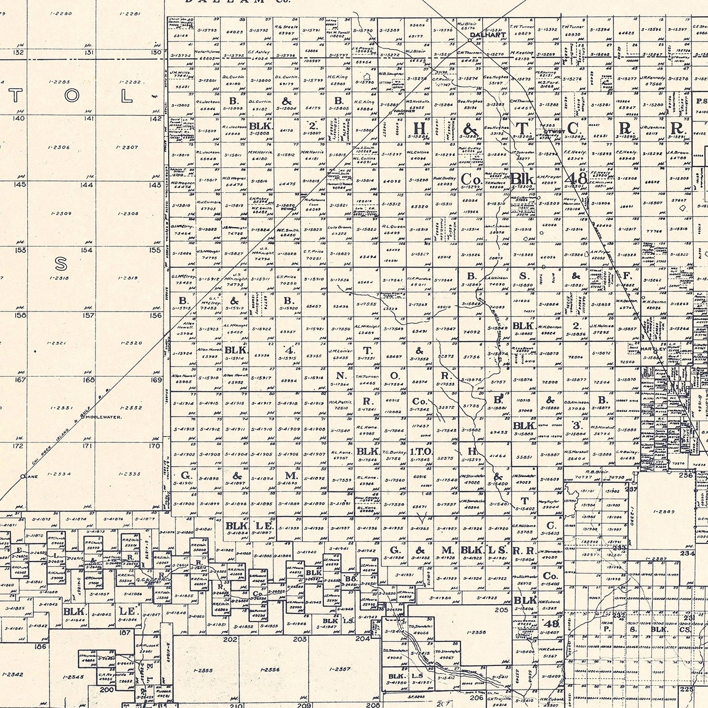 Vintage Map of Hartley County, Texas 1925