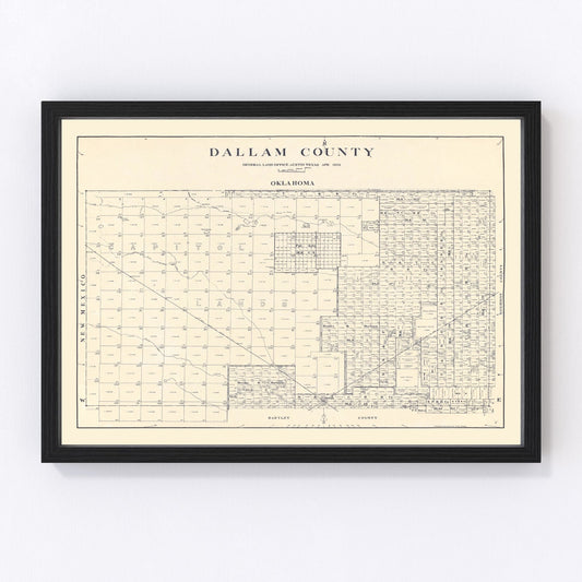 Vintage Map of Dallam County, Texas 1926