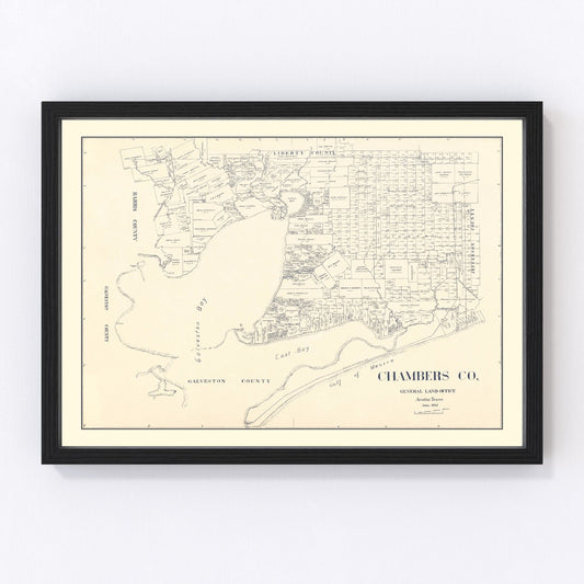Vintage Map of Chambers County, Texas 1922