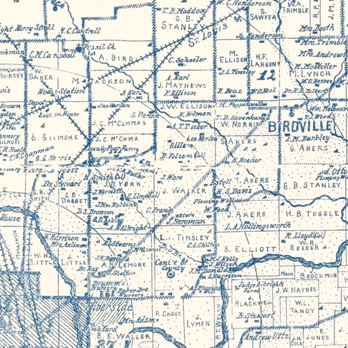 Vintage Map of Tarrant County, Texas 1925