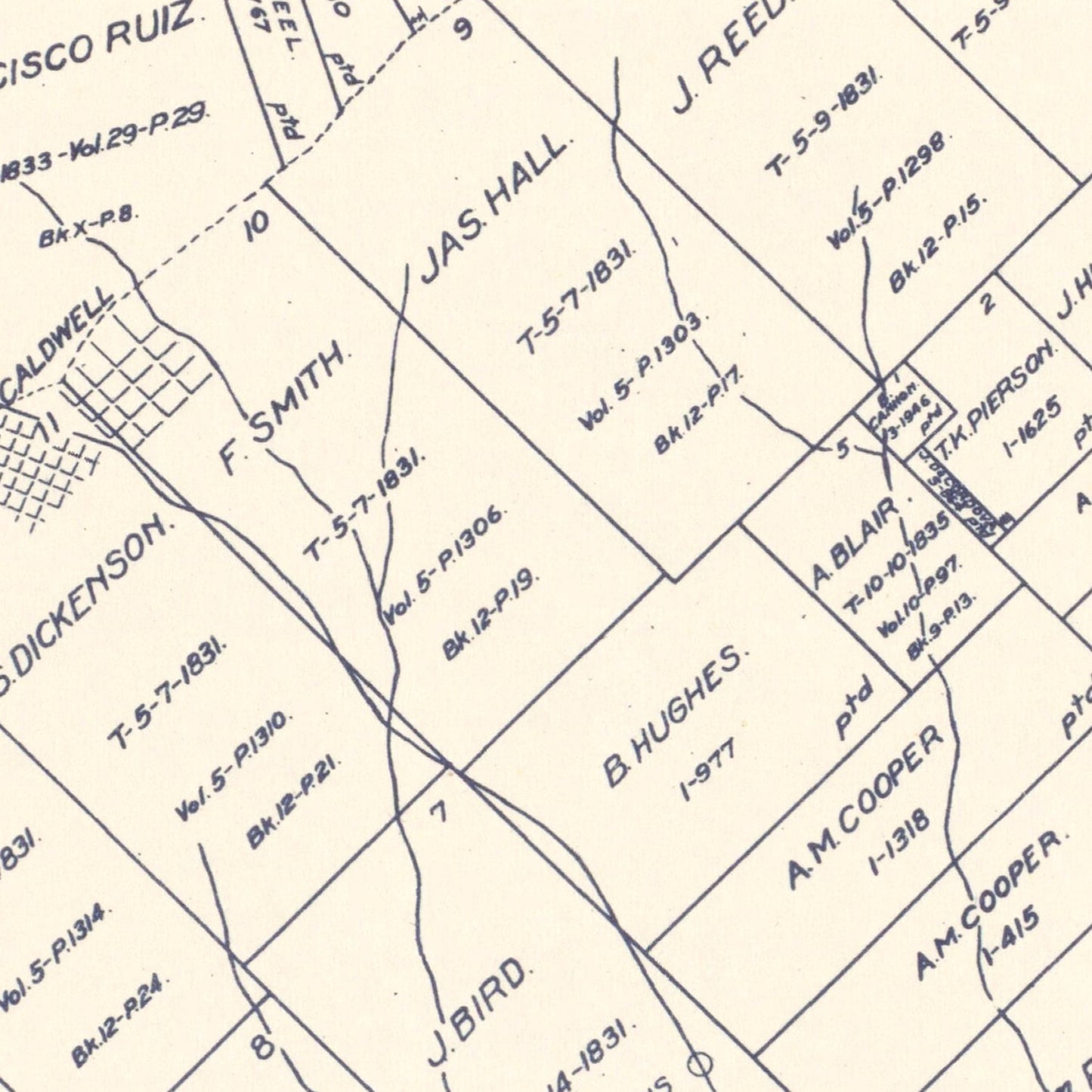 Vintage Map of Burleson County, Texas 1920