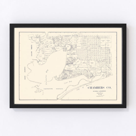 Vintage Map of Chambers County, Texas 1922