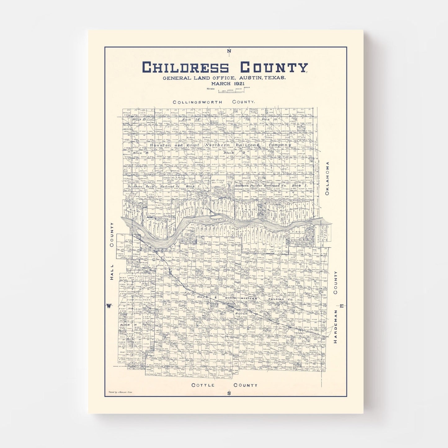 Vintage Map of Childress County, Texas 1921