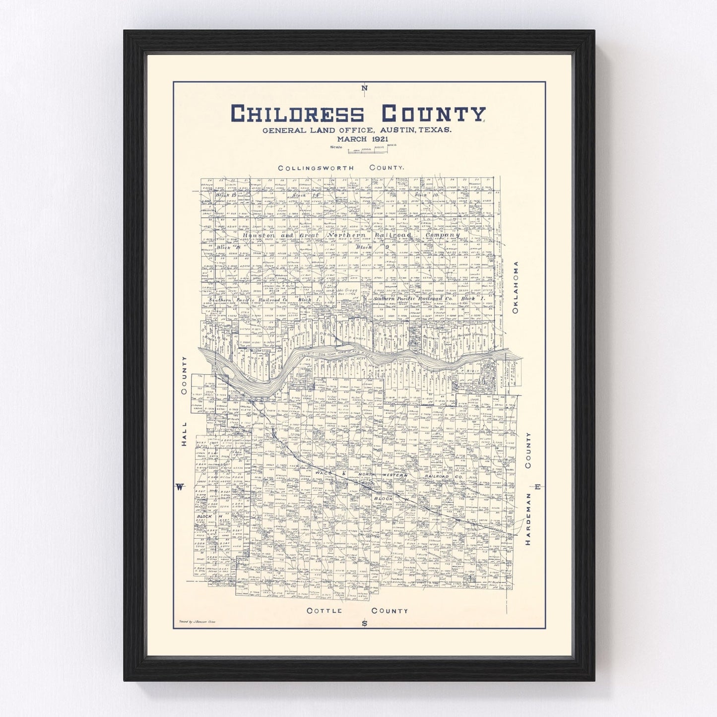 Vintage Map of Childress County, Texas 1921