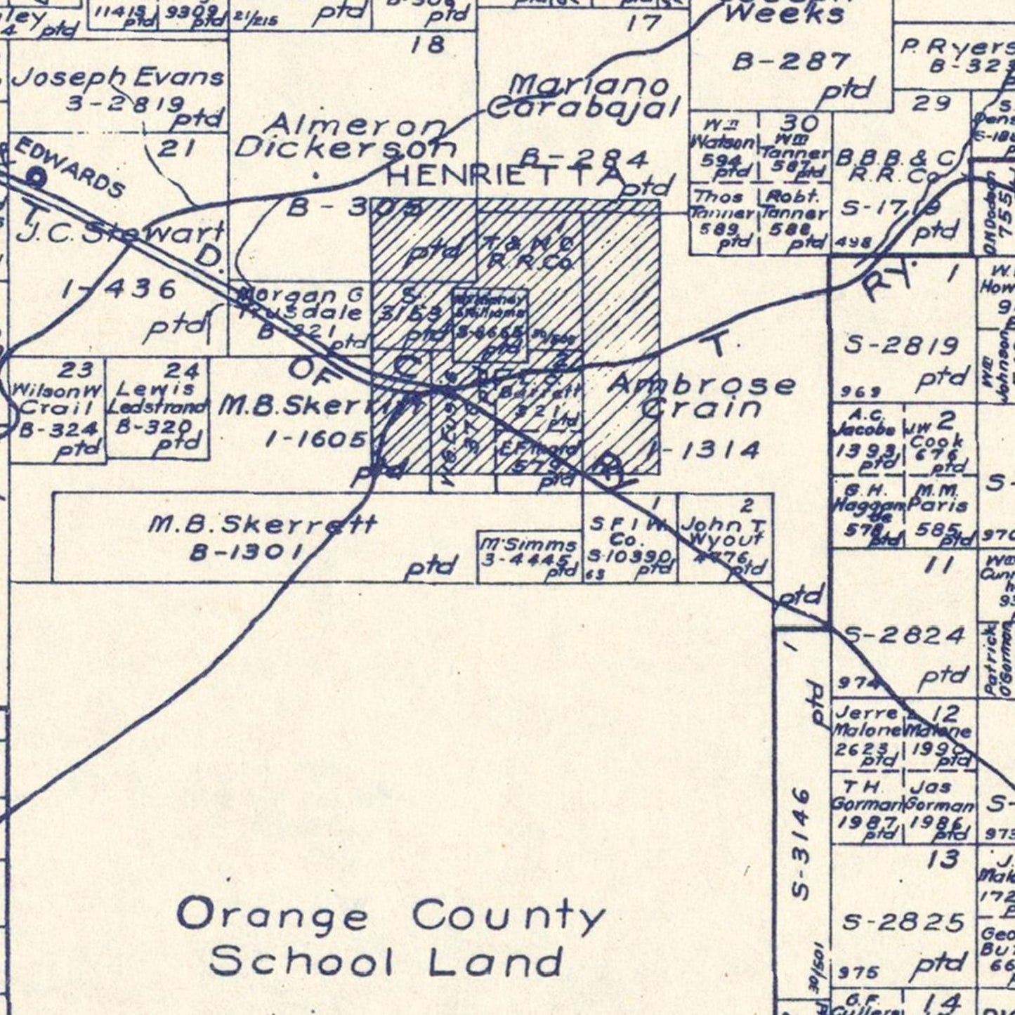 Vintage Map of Clay County, Texas 1924