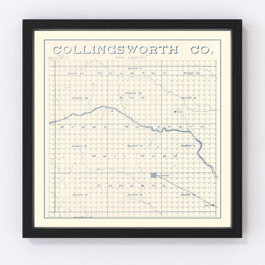 Vintage Map of Collingsworth County, Texas 1926