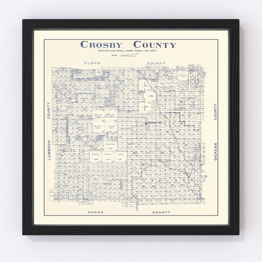 Vintage Map of Crosby County, Texas 1927