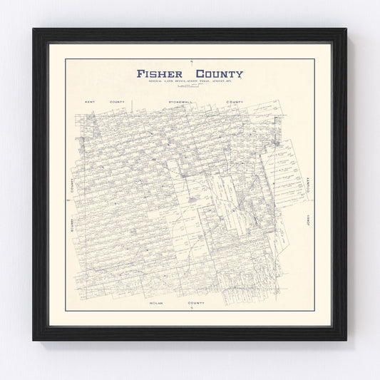 Vintage Map of Fisher County, Texas 1921