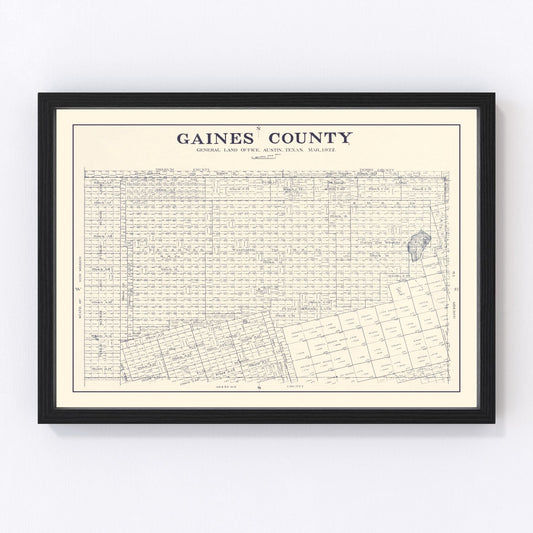 Vintage Map of Gaines County, Texas 1922