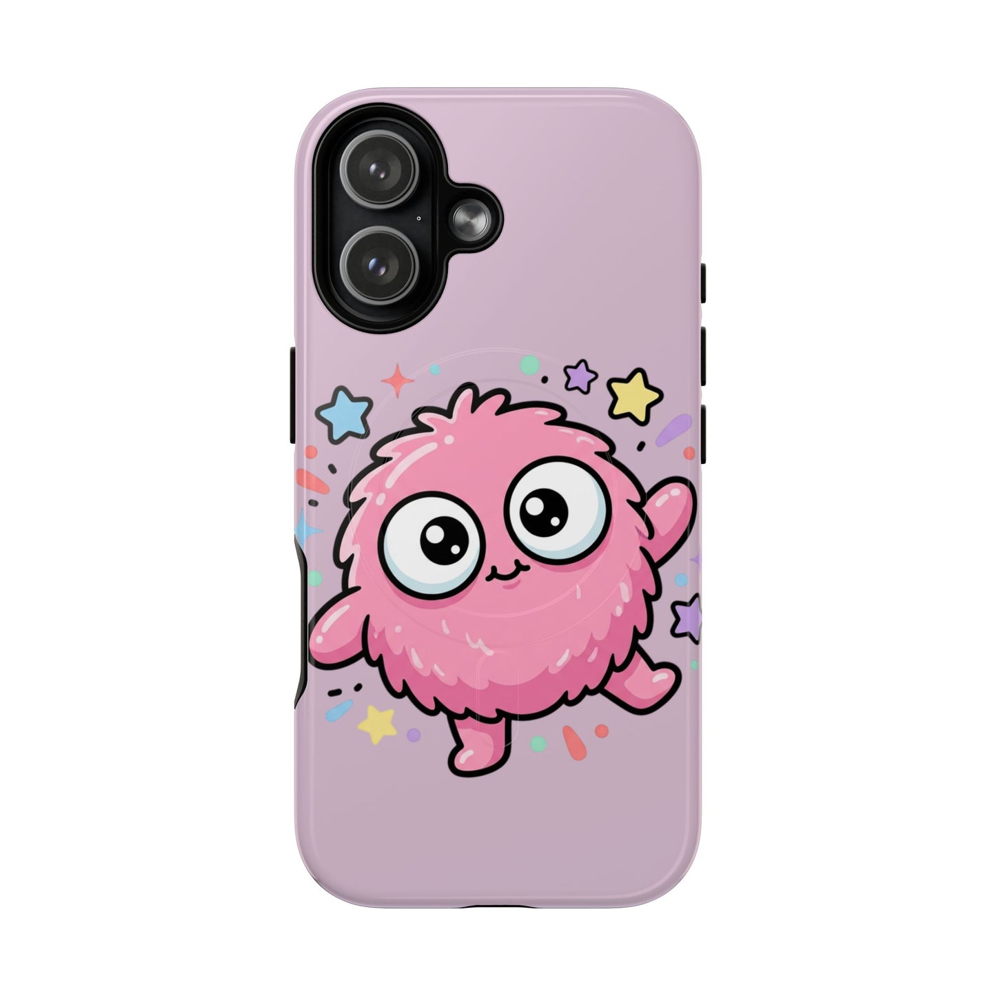 Cute Pink Fuzzy Monster Tough Magnetic Phone Case — Cute Kawaii Protective iPhone Cover