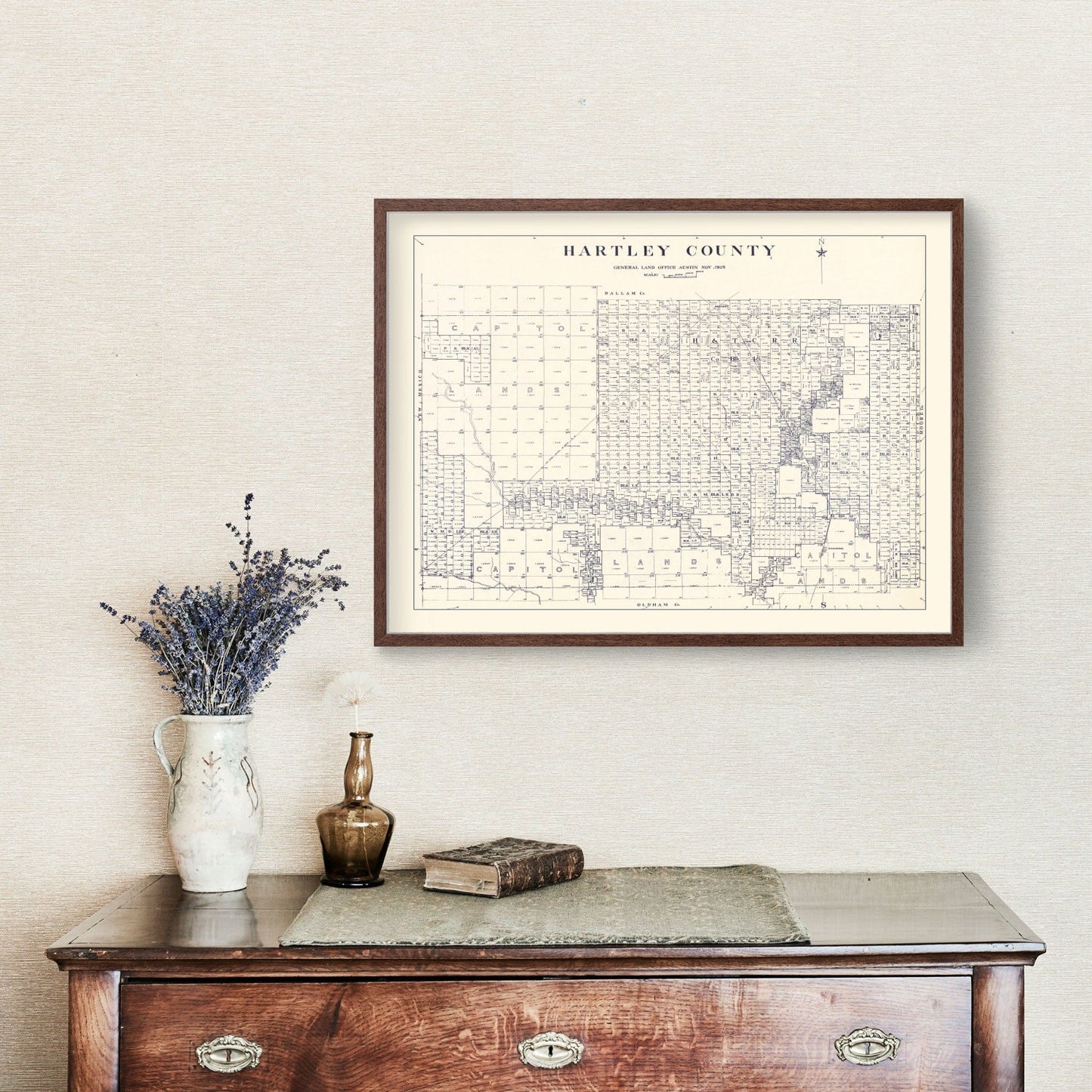 Vintage Map of Hartley County, Texas 1925