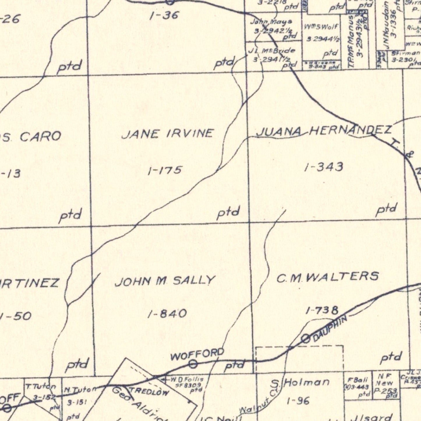 Vintage Map of Henderson County, Texas 1922