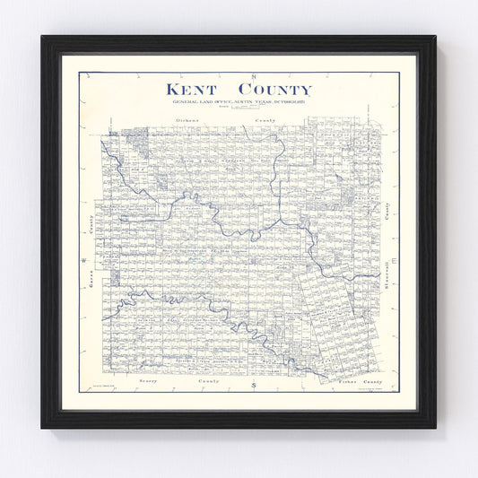 Vintage Map of Kent County, Texas 1921