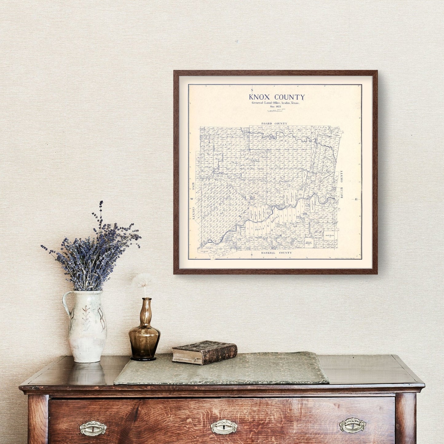 Vintage Map of Knox County, Texas 1923