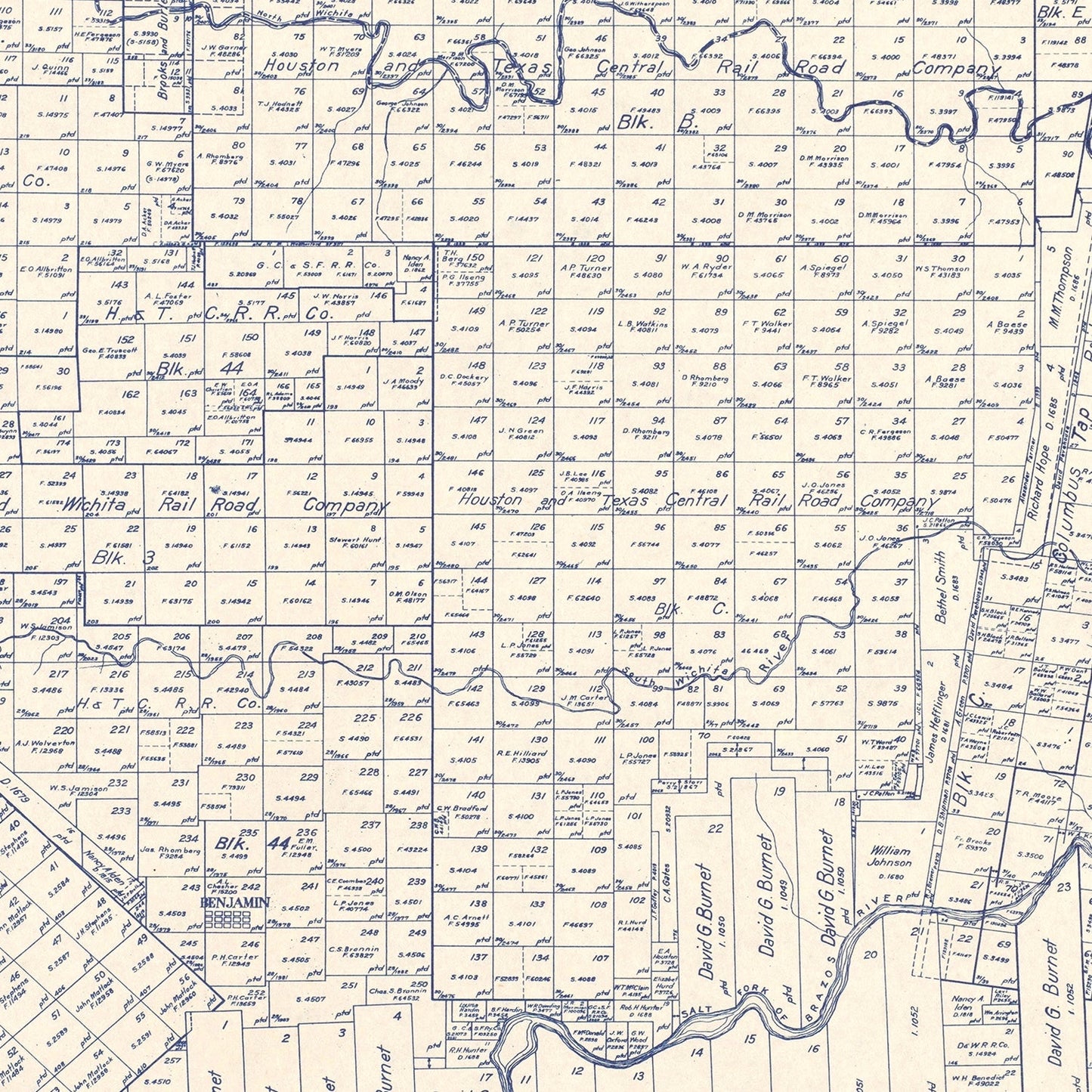 Vintage Map of Knox County, Texas 1923