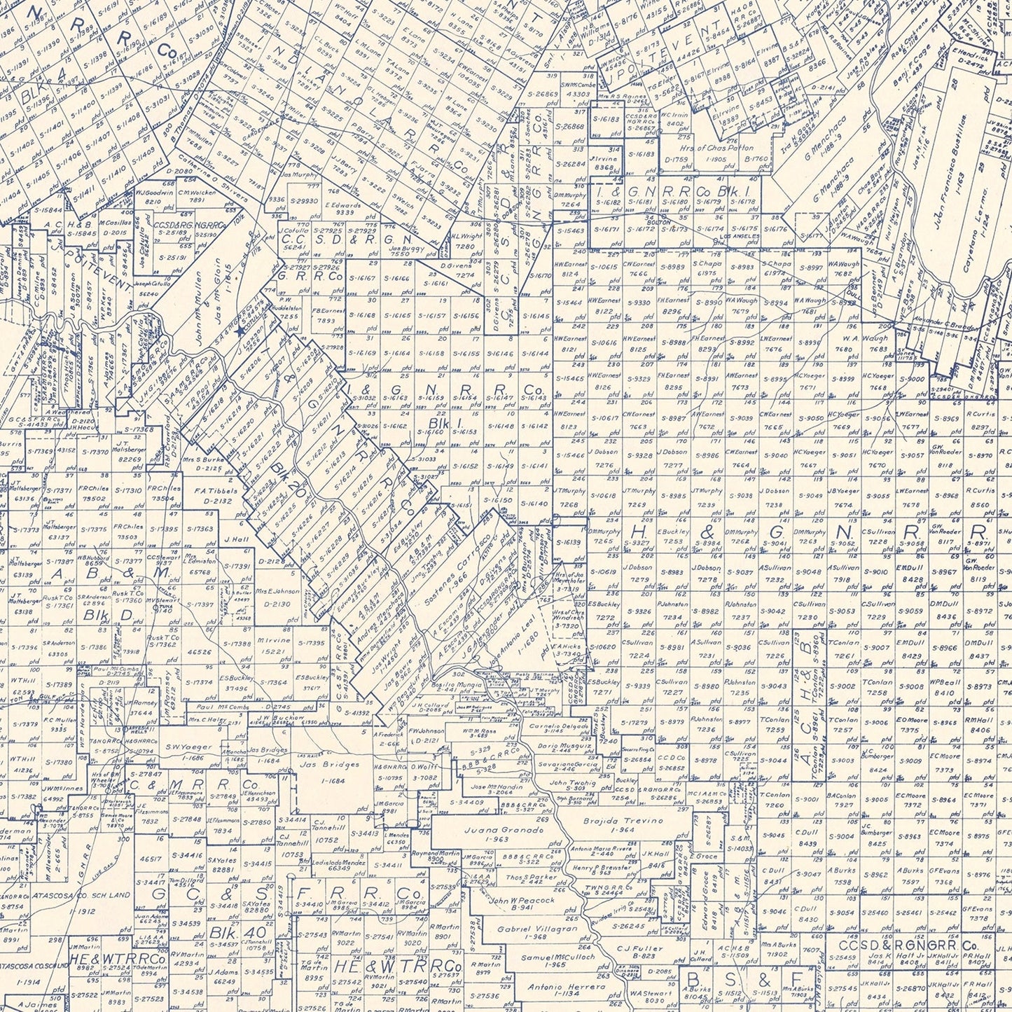 Vintage Map of La Salle County, Texas 1923