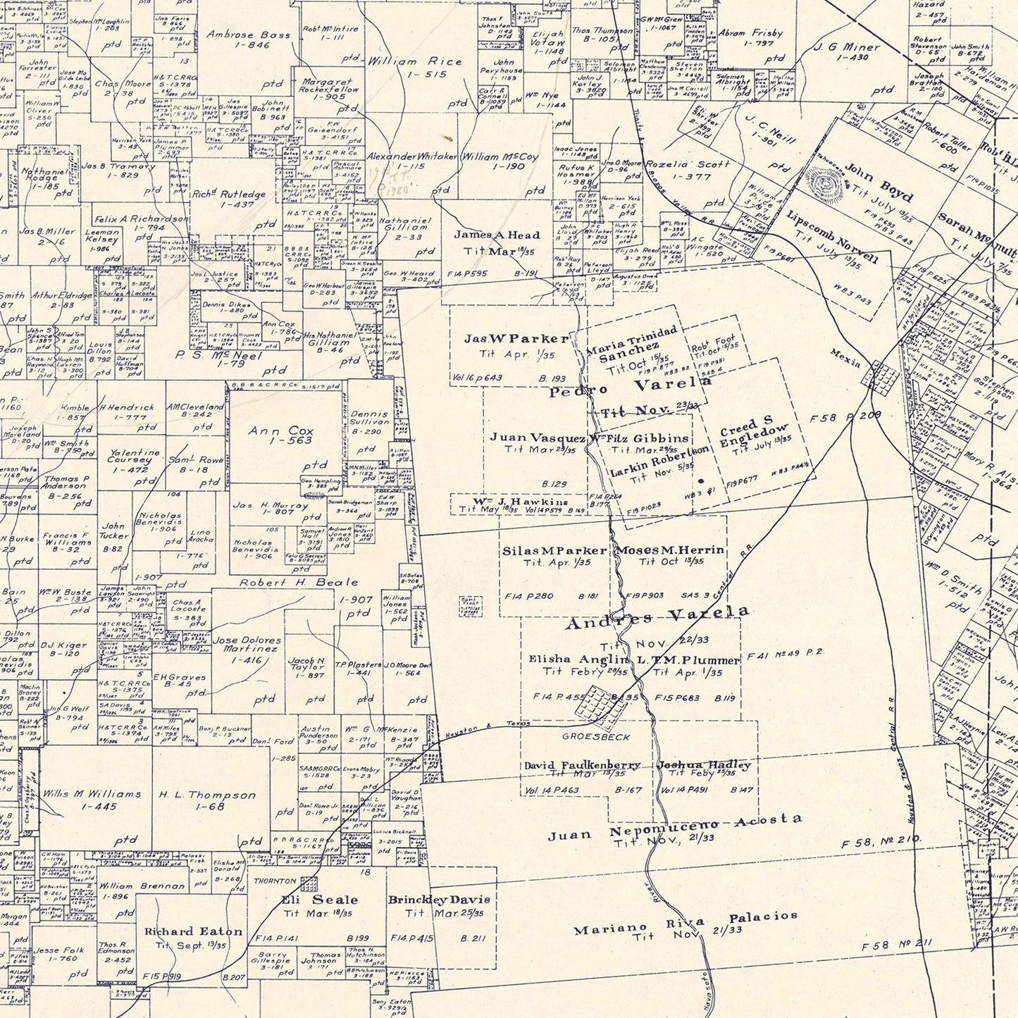 Vintage Map of Limestone County, Texas 1922