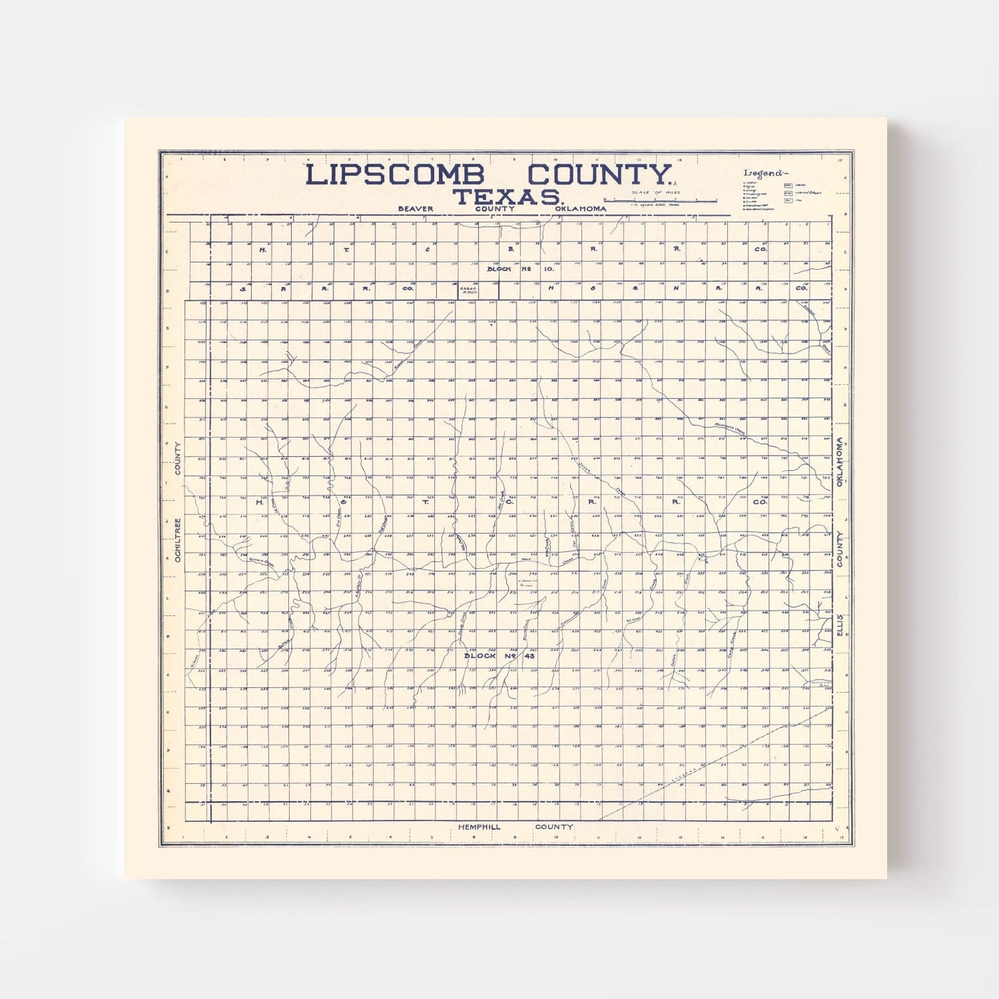 Vintage Map of Limestone County, Texas 1927