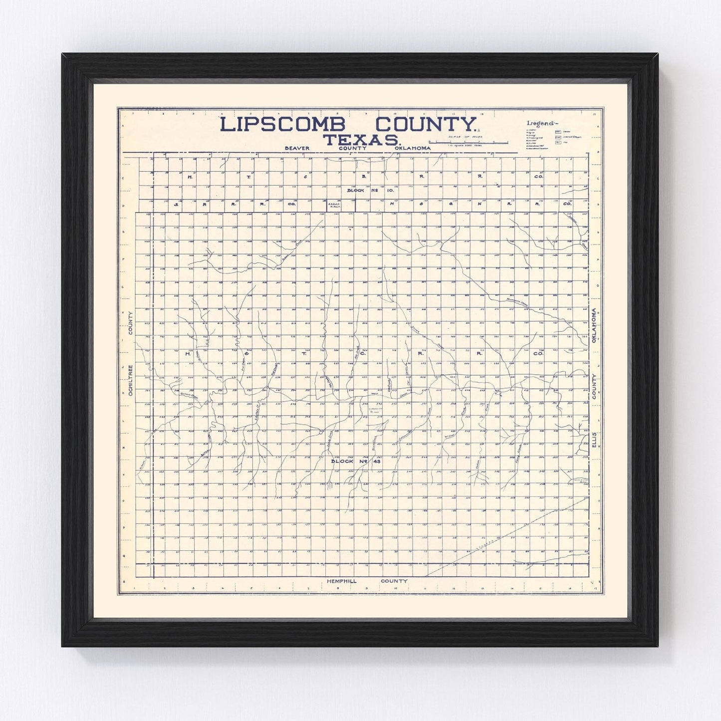 Vintage Map of Limestone County, Texas 1927