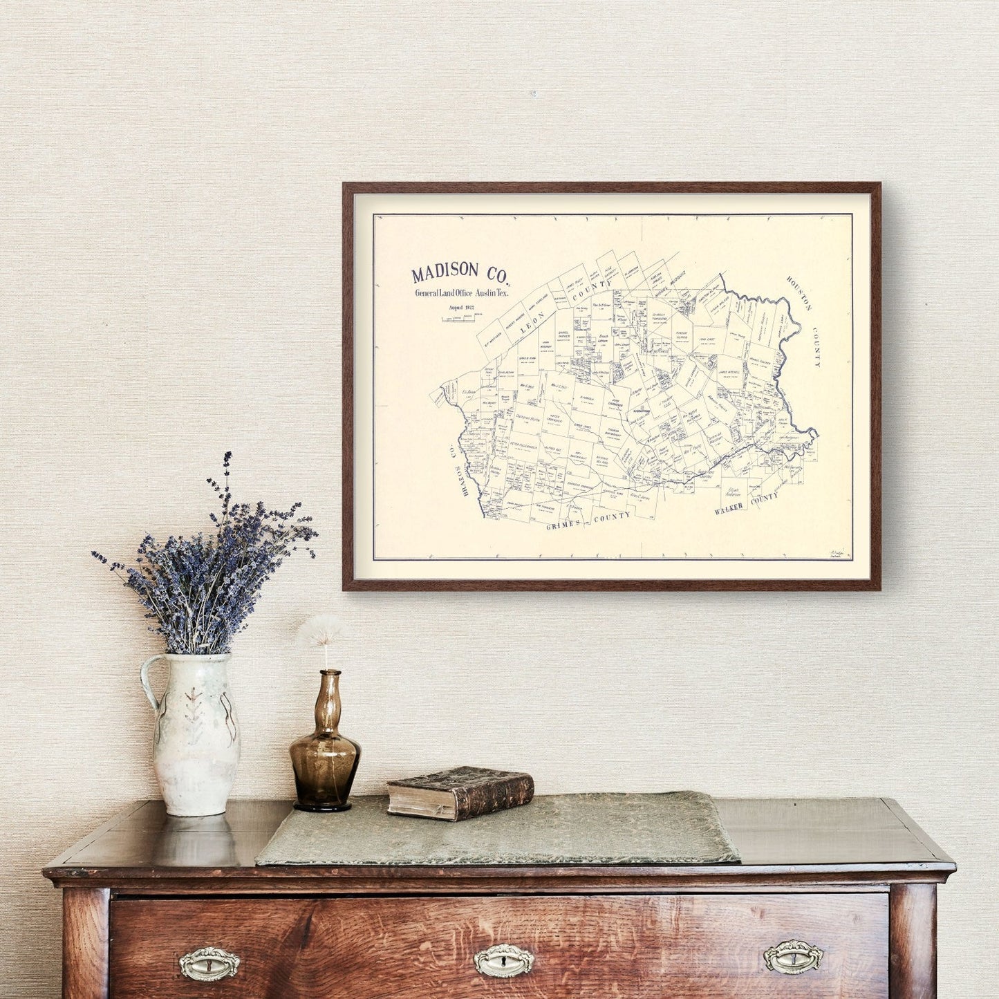 Vintage Map of Madison County, Texas 1922