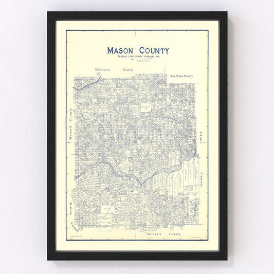 Vintage Map of Mason County, Texas 1921