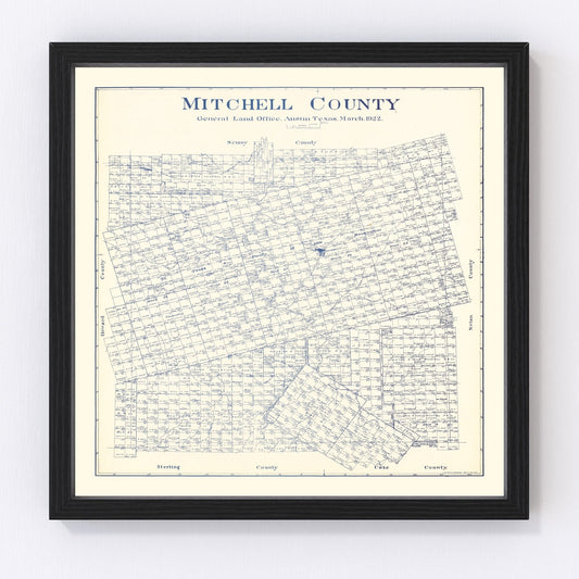 Vintage Map of Mitchell County, Texas 1922